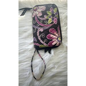 Vera Bradley Zip Around Wallet Wristlet Purple Punch Cotton Floral